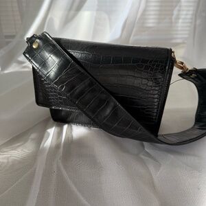 Black croc effect bag